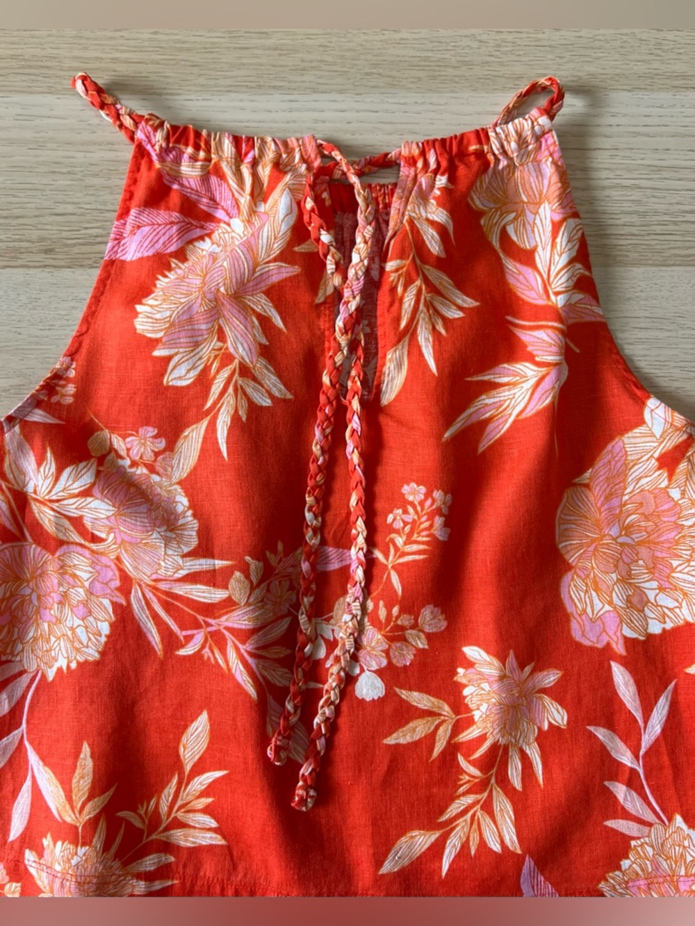 Cynthia Rowley Linen Matching Set Floral Top Wide Leg Pants Size M Resort - Picture 3 of 13